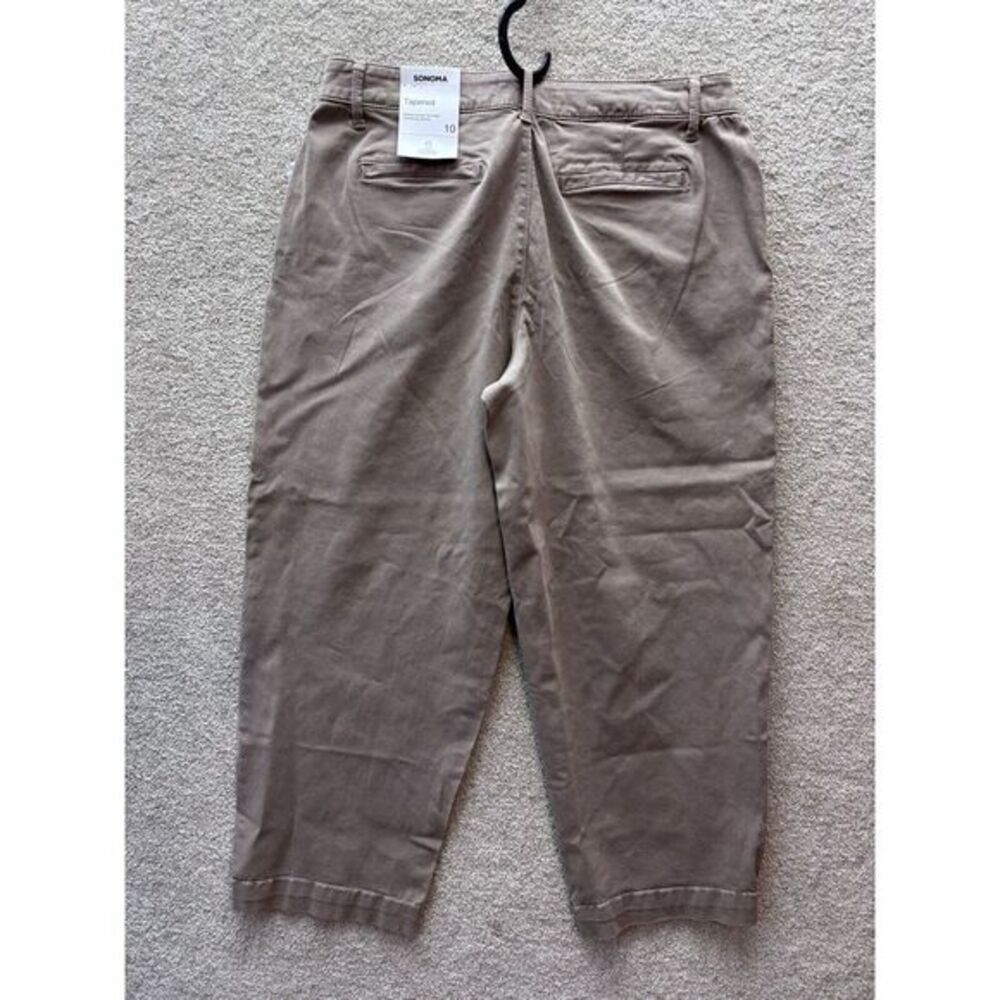Sonoma Chino Pants Womens 10 (30x25) Beige‎ Dalton Khaki Tapered Wide Leg